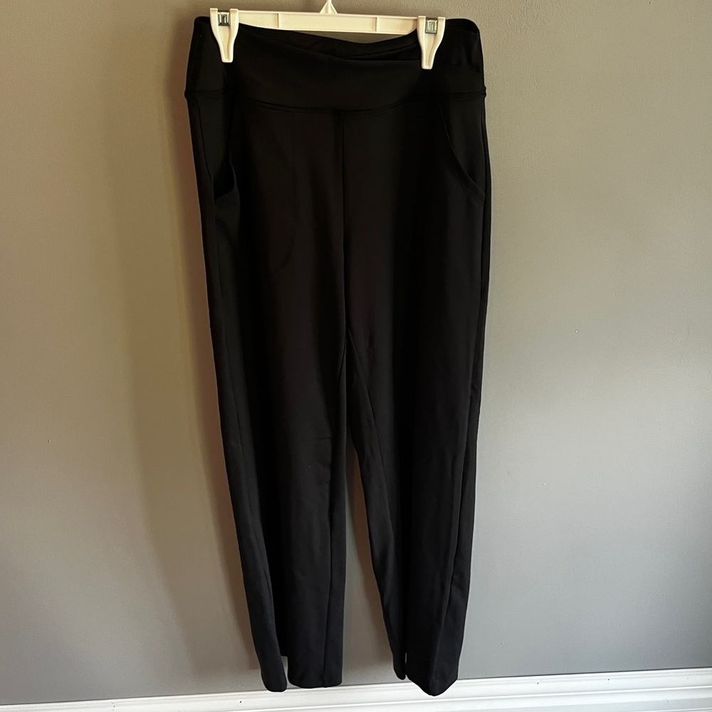 Black Athletic Pants Criss Cross Waist with Pockets Size M